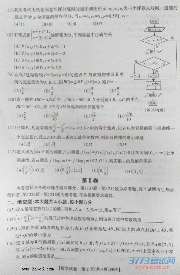 2016����һģ��ѧ��2016��߿������г���������ģ�⿼����ѧ���������