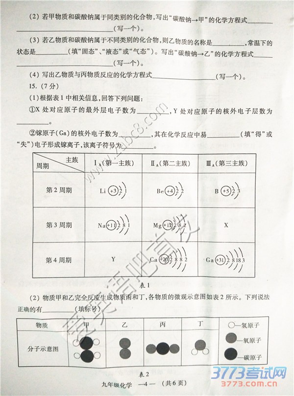 2016гʼ컯ѧ2016긣гбҵ⻯ѧ